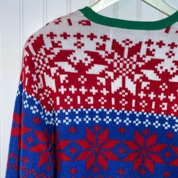 Jolly Sweaters Santa Sweater Women’s Medium Red Green Blue Holiday Ugly Sweater - Picture 10 of 13